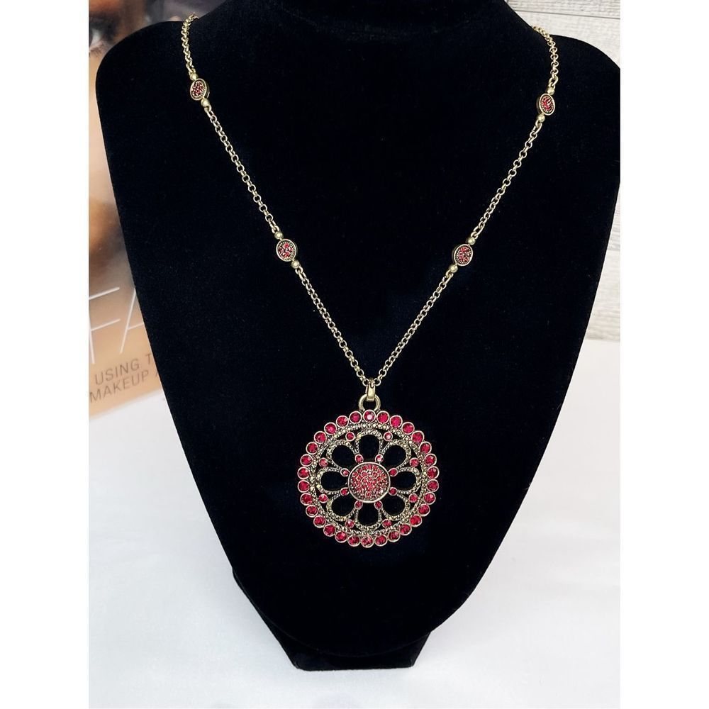 Lucky Brand Gold and Red Pendant Necklace